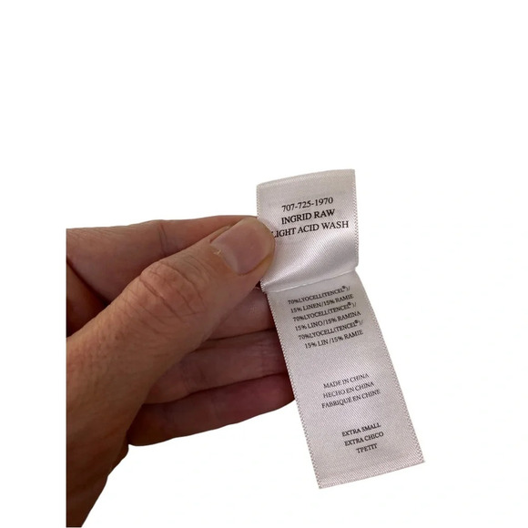 Rails Ingrid Raw Hem Chambray shirt button down size xs - Picture 7 of 8